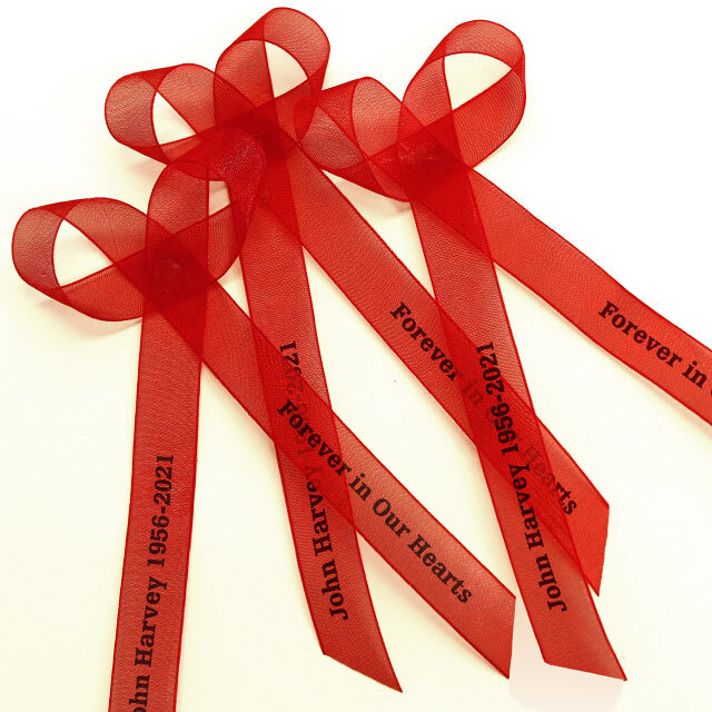 red organza with a black imprint for heart awareness campign