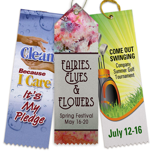 Add custom text and logos to custom top ribbons.