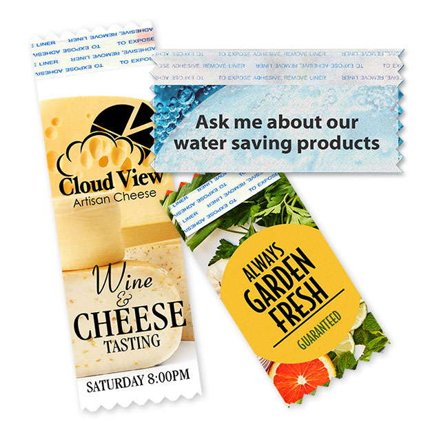 Badge ribbons with full color printing.