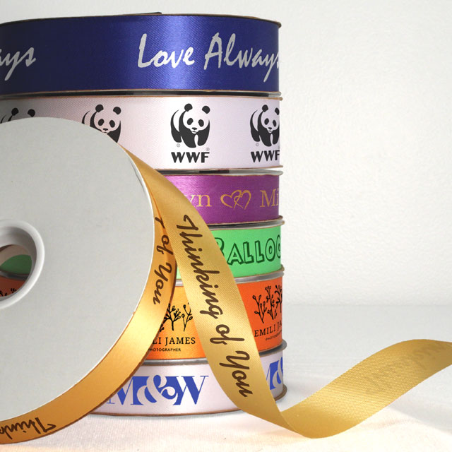 Stacked satin acetate ribbon