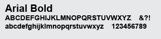 Arial Bold font selected.