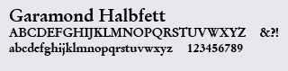 Garamond font selected.