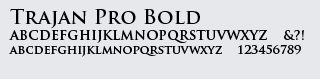 Trajan Pro font selected.