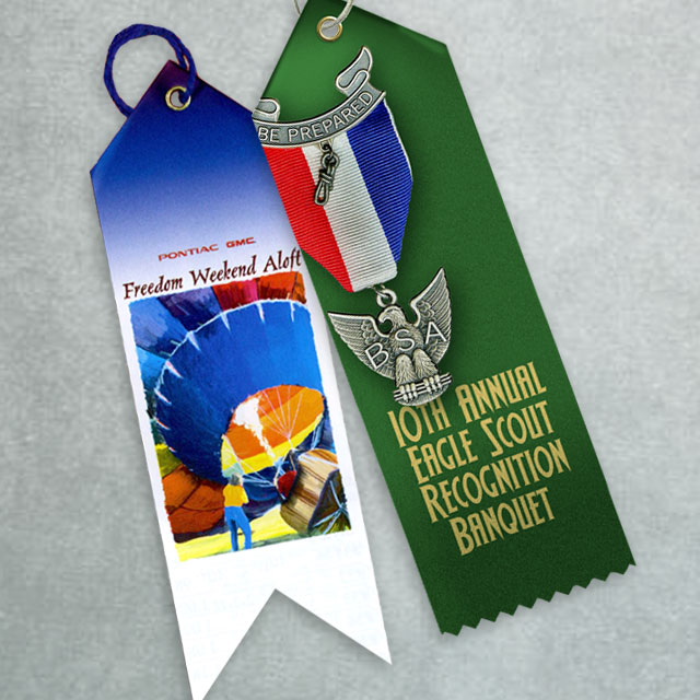 Prize ribbons with pointed top
