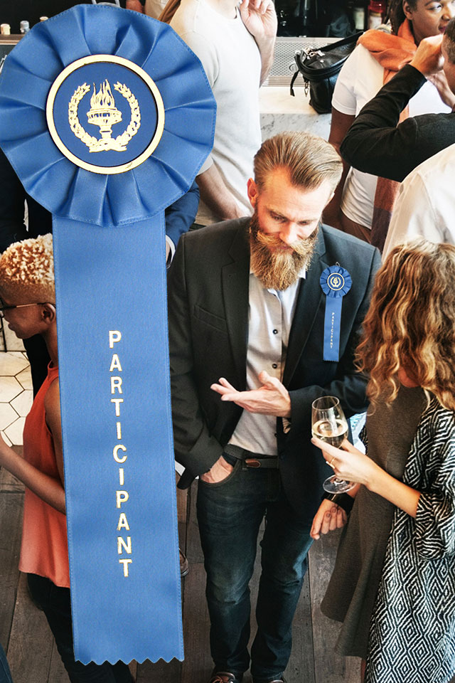 Use rosette ribbons at community events.