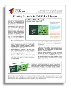 Instructions on how to design full color ribbons