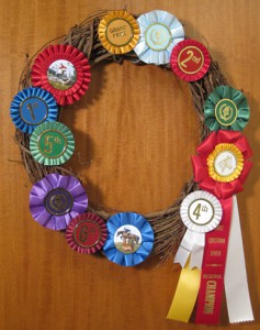 award ribbon wreath using rosette ribbons