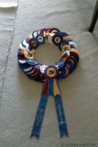 She Moved To Texas website rosette ribbon horse show wreath