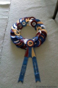 rosette ribbon horse show wreath