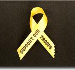 support our troops yellow awareness ribbon