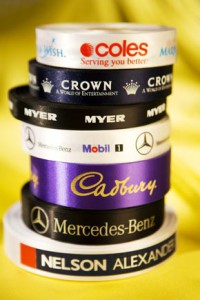 use personalized ribbon rolls with your logo or company slogan for your brand awareness