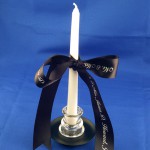 personalized ribbons candles centerpieces vases