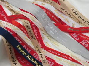 holiday ribbon rolls custom gift wrapping corporate gifting