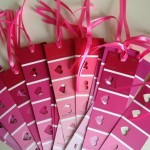 ribbon roll used with paint chip sample cards for valentine cards and bookmarks