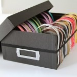 ribbon storage using a shoebox