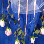 Double Faced Satin Ribbon and Rose Wedding Backdrop