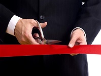 ribbon cutting using continuous event ribbon rolls