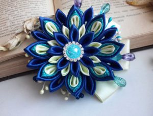 making Kanzashi Flowers using ribbon rolls and turning them into decorations