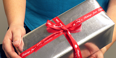 Make your corporate gifting memorable this holiday season with custom ribbon rolls.