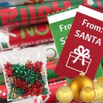 using Custom Badge Ribbons as holiday gift tags for Corporate Gifting