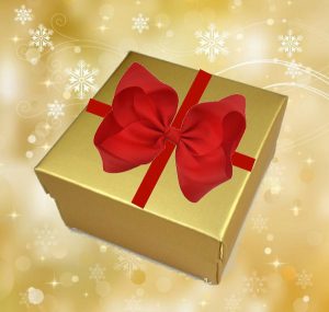 use red bows with gold wrapping paper for holiday bows and corporate gifting