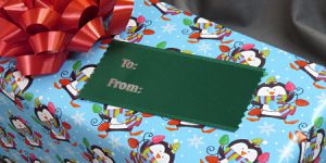 use badge ribbons for gift tags for your corporate gifting this holiday season