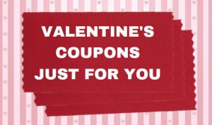 personalized badge ribbons used to make a valentine coupon book