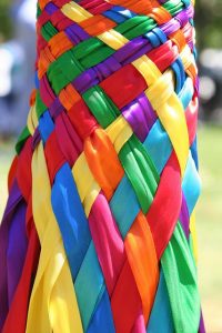 make your may day maypole festive with bright, colorful ribbons