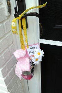 make may day baskets with flowers and goodies for your friends families and neighbors