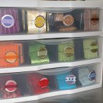 store your ribbon collection in clear drawers and plastic bins