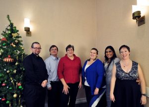 Marketing Department employees celebrating at the Coller Industries Incorporated Christmas party