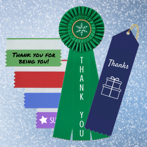 saying thank you with personalized ribbons