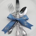 some ribbons will improve your event better than others, like this satin ribbon roll wrapped around silverware