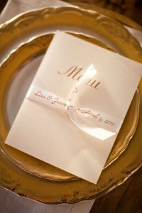 weddings invitations and menus are perfect with personalized ribbons