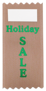 a small business can use vertical badge ribbons for holiday sales