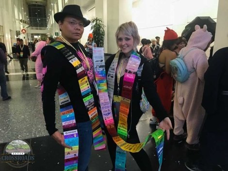 Lots of badge ribbons used as convention ribbon flair