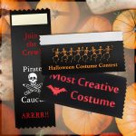 Halloween badge ribbons with tape to add to badge holders or name tags to personalize your holidays