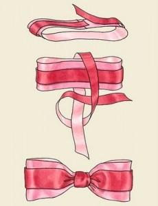 How to tie a two colored gift bow