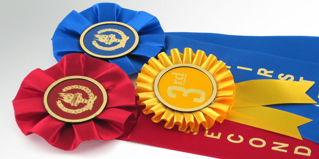 Color Insert Rosette State Fair Ribbons  Red/White/Blue Rosette State Fair  Ribbon