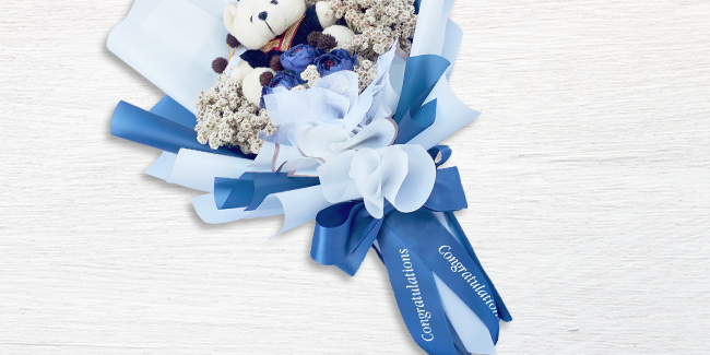 decorating graduation day creative ribbon roll flower bouquet