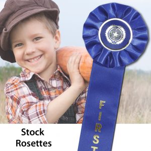 Stock rosettes for ribbon awards are great for all summer conferences and other events.