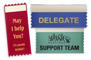 Badge ribbons for different industry uses.