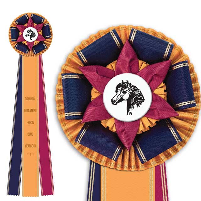 2-tier Gold & Black Rosettes Choice of Metal Centres Ribbon 