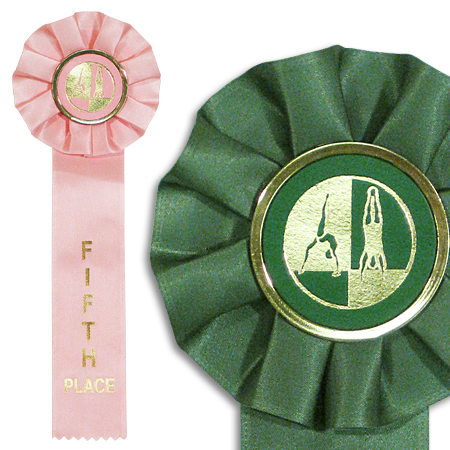 Gymnastic single streamer rosettes